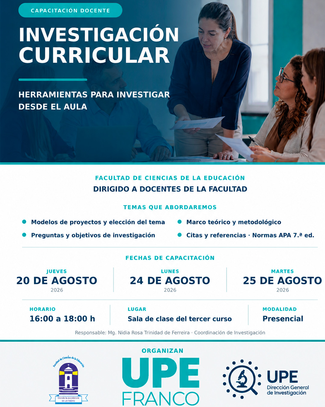 Capacitación Docente | Investigación Curricular desde el Aula